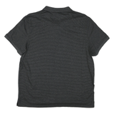 CALVIN KLEIN Mens Black Pinstripe Short Sleeve Polo Shirt M Cotton Casual