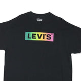 LEVI'S Mens Black Cotton Blend Graphic T-Shirt XL Short Sleeve Crew Neck Logo