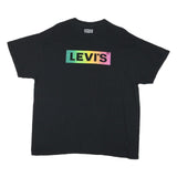 LEVI'S Mens Black Cotton Blend Graphic T-Shirt XL Short Sleeve Crew Neck Logo