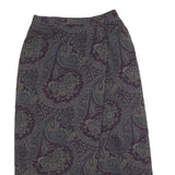 TALBOTS Womens Purple Paisley Wool Midi Pencil Skirt Size S Classic Design
