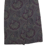 TALBOTS Womens Purple Paisley Wool Midi Pencil Skirt Size S Classic Design