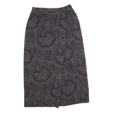 TALBOTS Womens Purple Paisley Wool Midi Pencil Skirt Size S Classic Design