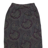 TALBOTS Womens Purple Paisley Wool Midi Pencil Skirt Size S Classic Design