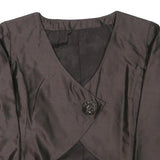 STETTLER AND CO Womens Brown Button Jacket S Polyester Blend Tailored