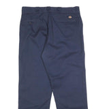 DICKIES Mens Regular Navy Blue Cotton Blend Zip Closure Trousers W36 L32