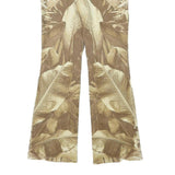 SAYYES Womens Jeans Beige Cotton Blend Regular Fit Flared W27 L30 Printed