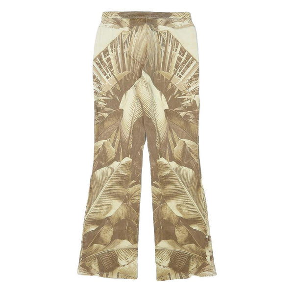 SAYYES Womens Jeans Beige Cotton Blend Regular Fit Flared W27 L30 Printed