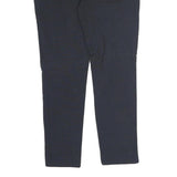 ZARA Womens Cotton Blend Navy Regular Tapered Trousers W32 L27 Work Casual