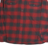 JACHS Mens Red & Black Check Shirt 2XL Cotton Casual Long Sleeve Casual