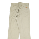 DICKIES Mens Cotton Blend Beige Regular Fit Straight Leg Trousers W28 L28