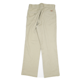 DICKIES Mens Cotton Blend Beige Regular Fit Straight Leg Trousers W28 L28