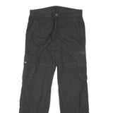 Womens Black Relaxed Cargo Trousers W30 L31 Cotton Blend Zip Pockets Casual