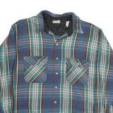 FIELD & STREAM Mens Blue & Green Check Shirt XL Cotton Long Sleeve Casual