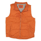 MERONA Mens Orange Jacket L Polyester Blend Quilted Puffer Zip Casual Outerwear