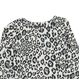 ZARA Womens Black & White Leopard Print Blouse Long Sleeve Round Neck M Stylish