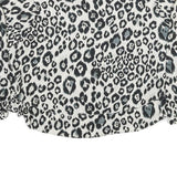 ZARA Womens Black & White Leopard Print Blouse Long Sleeve Round Neck M Stylish