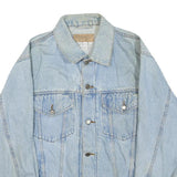 WRANGLER Mens Blue Denim Jacket S Cotton Blend Button Closure Classic Fit