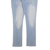 KLIP Womens Slim Slip On Light Blue Denim Jeans W32 L32 Embellished Pockets