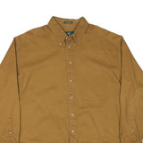 CLUB ROON Mens Brown Plain Shirt XL Button-Down Collar Cotton Blend
