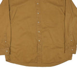 CLUB ROON Mens Brown Plain Shirt XL Button-Down Collar Cotton Blend
