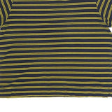 TOMMY HILFIGER Womens Navy & Yellow Striped Short Sleeve Polo Shirt XL Zip