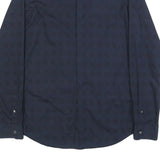 DKNY Mens Navy Check Shirt S Cotton Button Closure Long Sleeve Smart Casual
