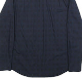 DKNY Mens Navy Check Shirt S Cotton Button Closure Long Sleeve Smart Casual