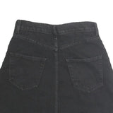 Womens Black Button Front A-Line Short Cotton Skirt Size M Casual Pockets