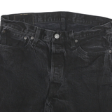 LEVI'S Womens Black Denim Cut-Off Shorts M W30 501 Style Raw Hem