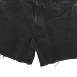 LEVI'S Womens Black Denim Cut-Off Shorts M W30 501 Style Raw Hem