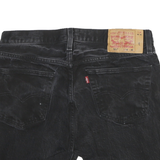 LEVI'S Womens Black Denim Cut-Off Shorts M W30 501 Style Raw Hem