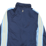 ADIDAS Womens Navy Blue & Light Blue Raiders Track Jacket M Polyester Blend Zip