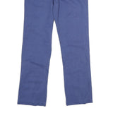 TOMMY HILFIGER Womens Cotton Blue Regular Straight Trousers W30 L30 Classic Zip