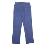 TOMMY HILFIGER Womens Cotton Blue Regular Straight Trousers W30 L30 Classic Zip