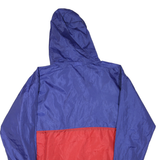 CHAMPION Mens Blue & Red Zip Up Hooded Windbreaker XL Polyester Blend