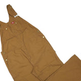 DICKIES Mens Brown Relaxed Dungarees Cotton Blend 2XL W46 L30 Workwear