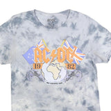 ACDC Mens Grey Tie Dye Graphic T-Shirt M Short Sleeve Crew Neck Rock Band