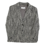 MAX MARA Womens Black & White Wool Blend Button Jacket UK 8 Woven Classic