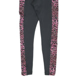 REEBOK Womens Joggers Black & Pink Animal Print Slim Tapered S W26 L26 Fitness