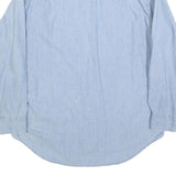 GAP Mens Light Blue Cotton Shirt L Floral Patchwork Casual Button Down