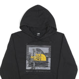THE NORTH FACE Mens Black Hoodie L Cotton Blend Logo Print Pullover