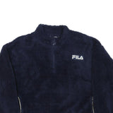 FILA Womens Navy Blue Polyester Blend Zip Jacket 2XL Fleece Casual Outerwear