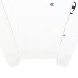 CHAMPION REVERSE WEAVE Mens White Crew Neck Sweatshirt XS Champion Sleeve Logo
