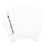 CHAMPION REVERSE WEAVE Mens White Crew Neck Sweatshirt XS Champion Sleeve Logo