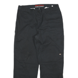 DICKIES Mens Cotton Blend Black Regular Fit Straight Leg Trousers W36 L32