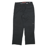 DICKIES Mens Cotton Blend Black Regular Fit Straight Leg Trousers W36 L32