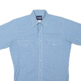 WRANGLER Mens Blue & White Check Shirt M Casual Button Pocket Retro