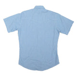 WRANGLER Mens Blue & White Check Shirt M Casual Button Pocket Retro