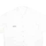 Womens White Cotton Blend Shirt XL Casual Summer Button Up Short Sleeve