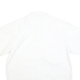 Womens White Cotton Blend Shirt XL Casual Summer Button Up Short Sleeve
